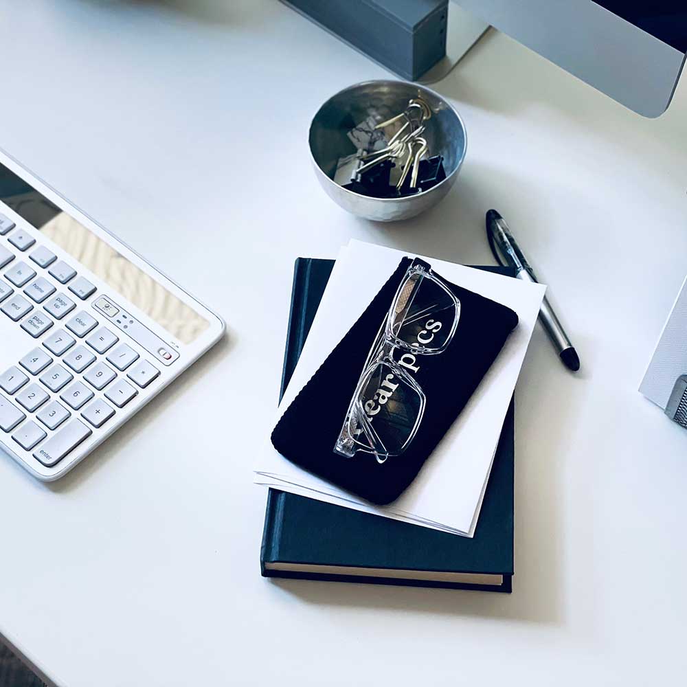 Clearspecs Jonesport Clear on desk